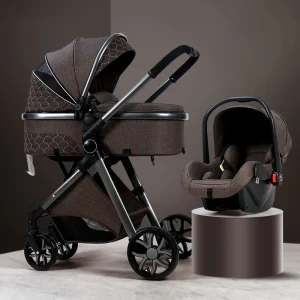 Luxury Baby Stroller 3 in 1 Cart Sits & Lies Down Carrier