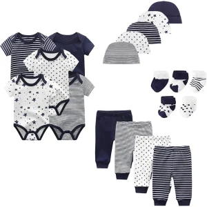 Fashion Baby Bodysuit Set and Accessories 19 Pack Set