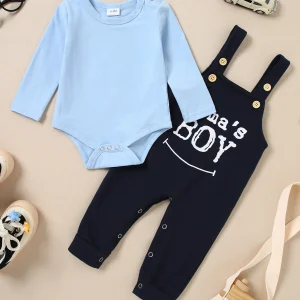 Newborn Baby Boy Romper Bodysuit, Two Pcs Set