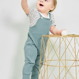 Newborn Baby Clothes, 2Pcs Infant Romper +Bib Overall Pants