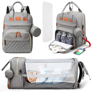 3 In1 Diaper Bag Backpack Foldable Baby Bed Travel Bag